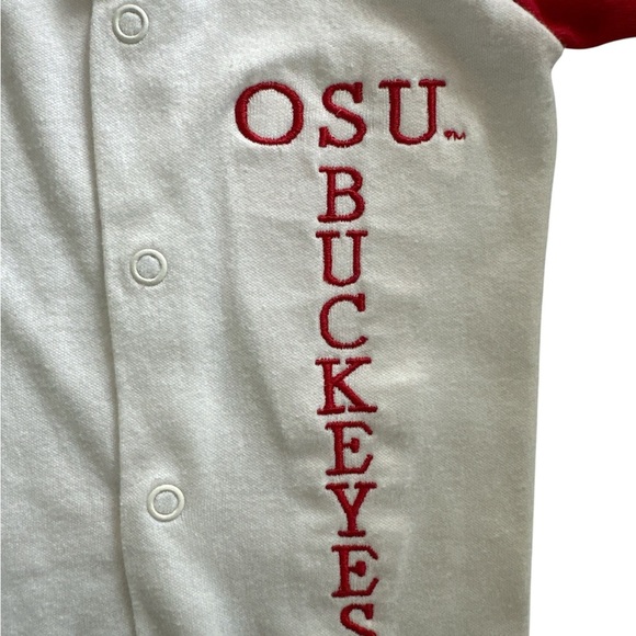 Little King 6 Months Ohio State University Snap Closure Baby Jersey PJ One Piece - Picture 3 of 5